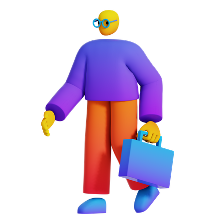Mitarbeiter gehen zur Arbeit  3D Icon