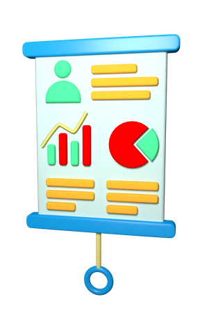 Mitarbeiterprofil Geschäftspräsentation  3D Illustration