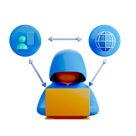 Mitm-Angriff  3D Icon