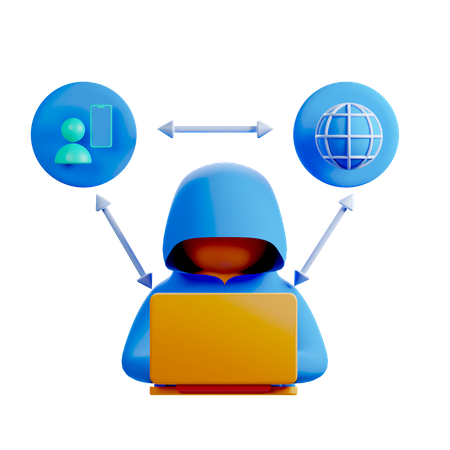 Mitm-Angriff  3D Icon