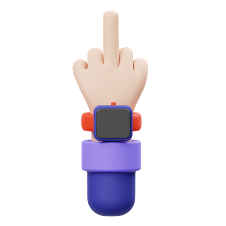 Geste mit dem Mittelfinger  3D Illustration