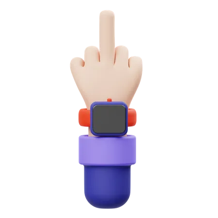 Geste mit dem Mittelfinger  3D Illustration