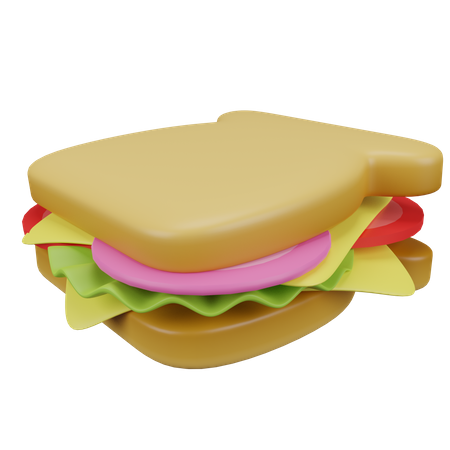 Mittleres Sandwich  3D Illustration