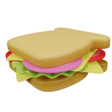 Mittleres Sandwich  3D Illustration