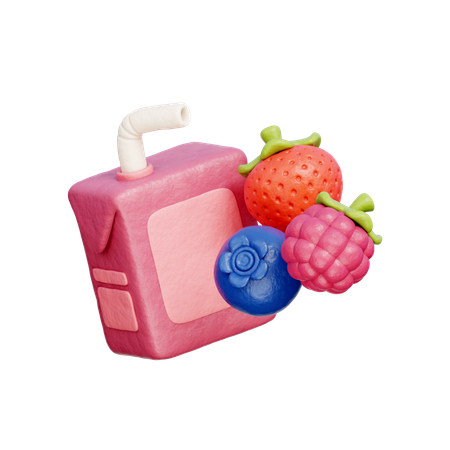 Mix Berry Juice Box  3D Icon