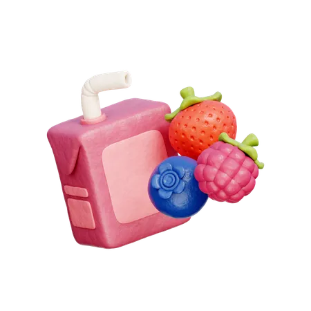 Mix Berry Juice Box  3D Icon