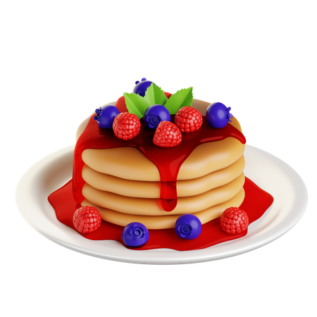 Mix Berry Pancakes  3D Icon