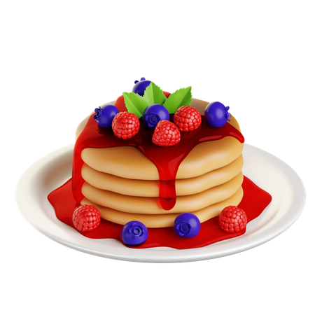 Mix Berry Pancakes  3D Icon