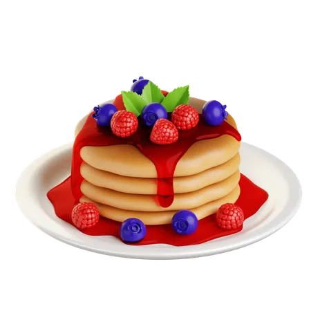 Mix Berry Pancakes  3D Icon