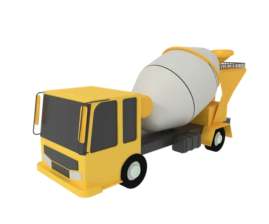 3 D Illustration Of Mixer Truck 3D Icon