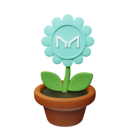 Mkr Crypto Plant Pot  3D Icon