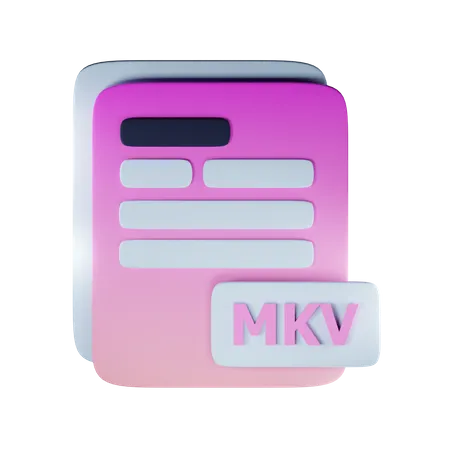 Mkv file extension 3D Icon