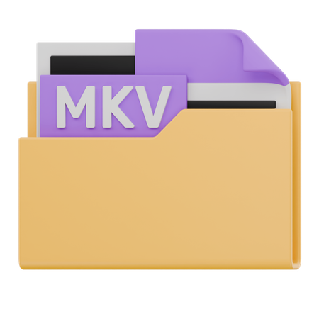 Mkv ファイル フォルダー  3D Icon