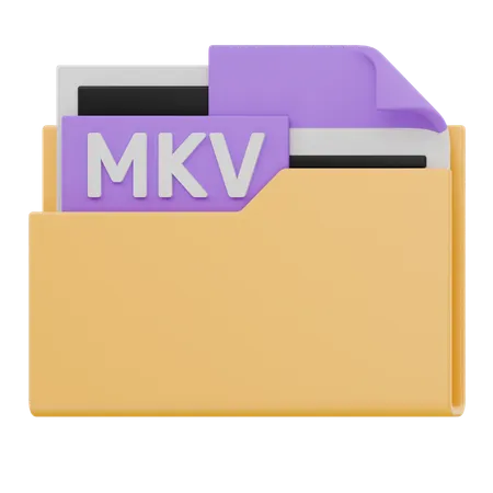 Mkv ファイル フォルダー  3D Icon