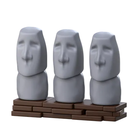 Moai On Easter 3 D Famous Monument Icon 3D Icon