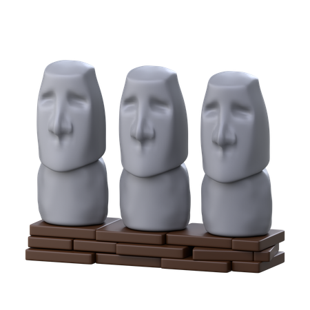 Moai on Easter  3D Icon