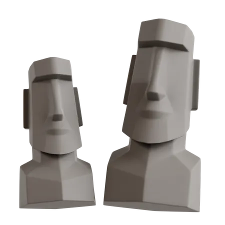 Moai Stone  3D Icon