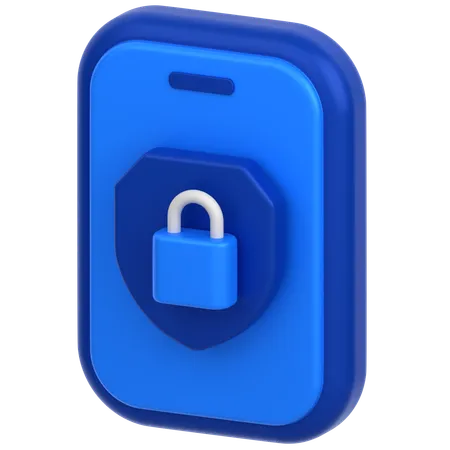 3 D Icon Of Secure Phone 3D Icon