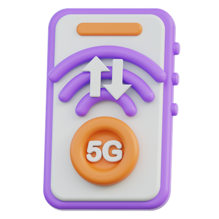 Mobile 5G Signal  3D Icon