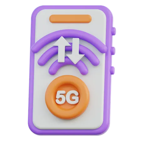 Mobile 5G Signal  3D Icon