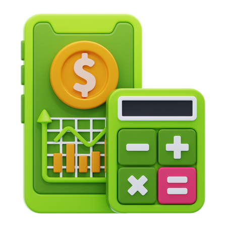 MOBILE ACCOUNTING  3D Icon