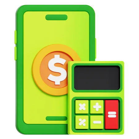 Mobile Accounting  3D Icon