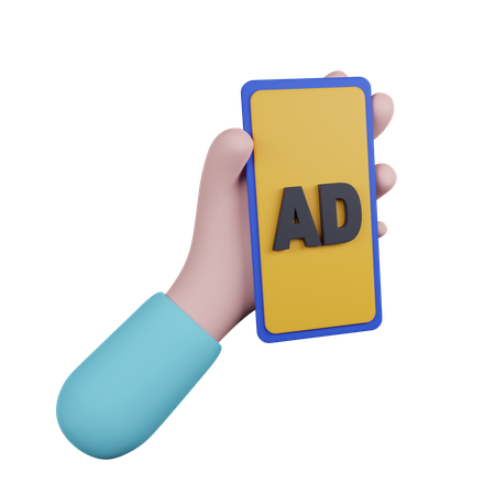 Mobile ad  3D Icon