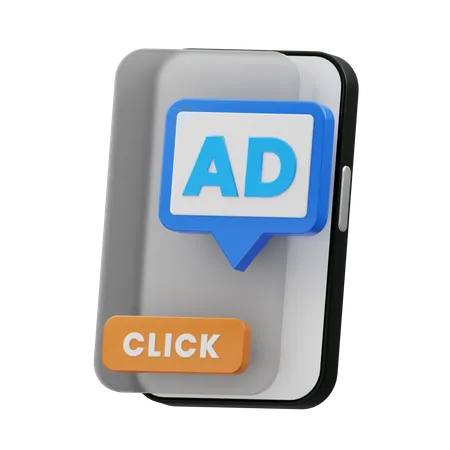 Mobile Ad  3D Icon