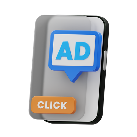 Mobile Ad 3D Illustration