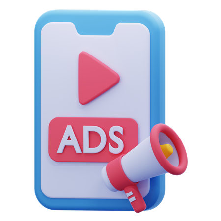 Mobile ads  3D Icon