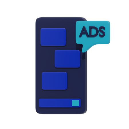 Mobile Ads  3D Icon