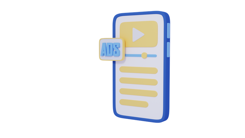 Mobile Ads  3D Icon