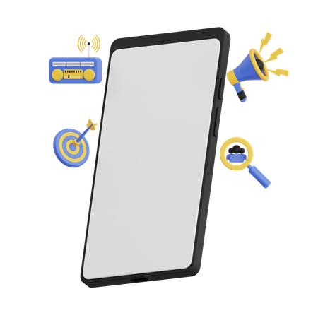 Mobile advertisement  3D Icon