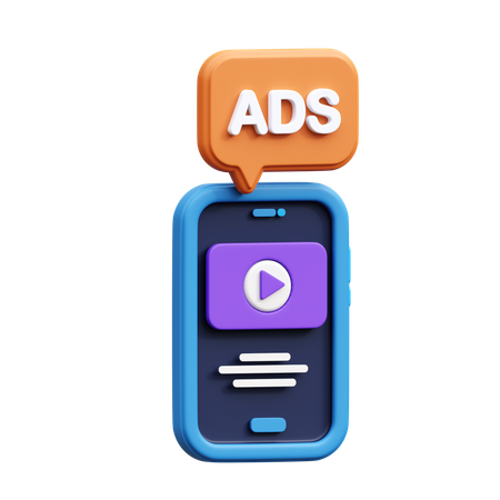 Mobile Advertising  3D Icon