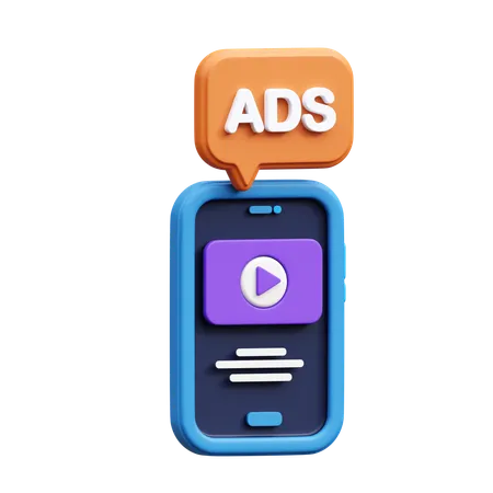 Mobile Advertising  3D Icon