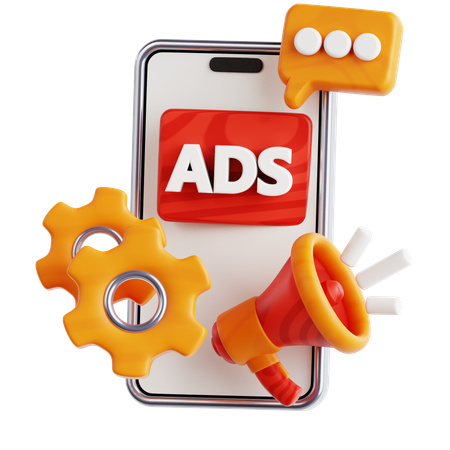 Mobile Advertising  3D Icon