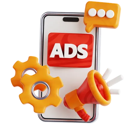 Mobile Advertising  3D Icon