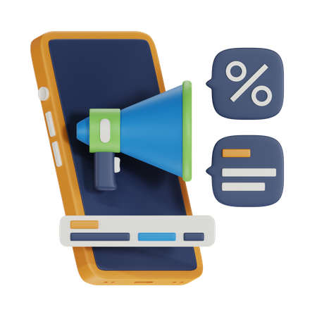 Mobile Advertising  3D Icon