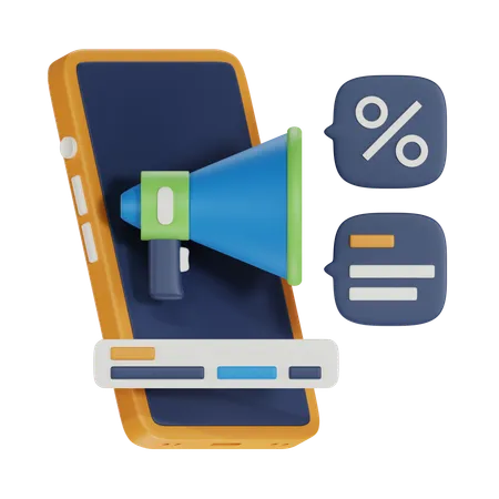 Mobile Advertising  3D Icon