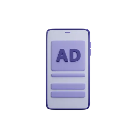 Mobile Advertising  3D Icon