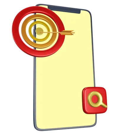 3 D PHONE TARGET SEARCH WITH HIGH QUALITY RENDER AND TRANSPARENT BACKGROUND 3D Icon