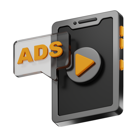Mobile advertising video  3D Icon