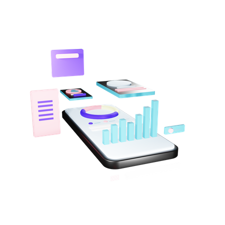 Mobile Analyse  3D Illustration