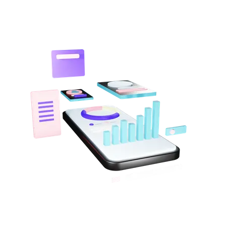 Mobile Analysis  3D Illustration