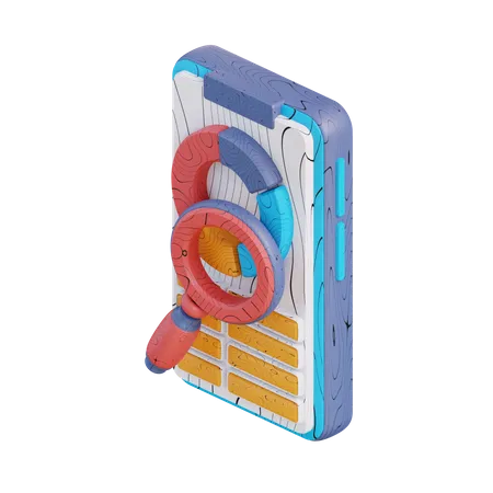 3 D Illustration Mobile Business Graph Analysis 3D Icon
