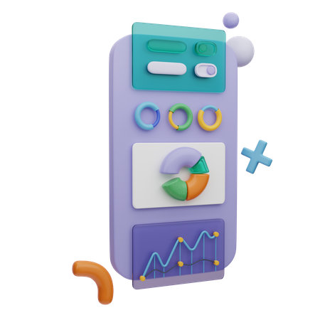 Mobile Analytics Dashboard  3D Illustration