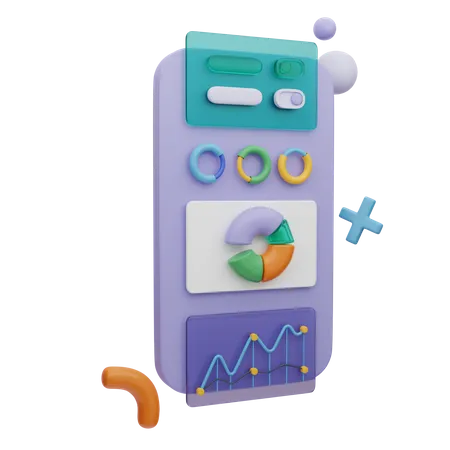 Mobile Analytics Dashboard  3D Illustration
