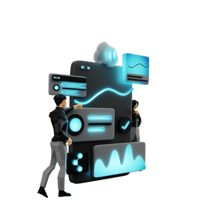 Mobile App  3D Icon