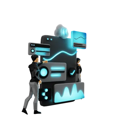 Mobile App  3D Icon