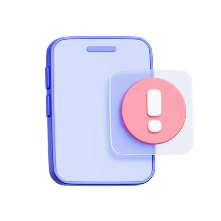 Mobile App Alert Notification  3D Icon